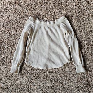 Abercrombie & Fitch Off-Shoulder Waffle Tee - size XS